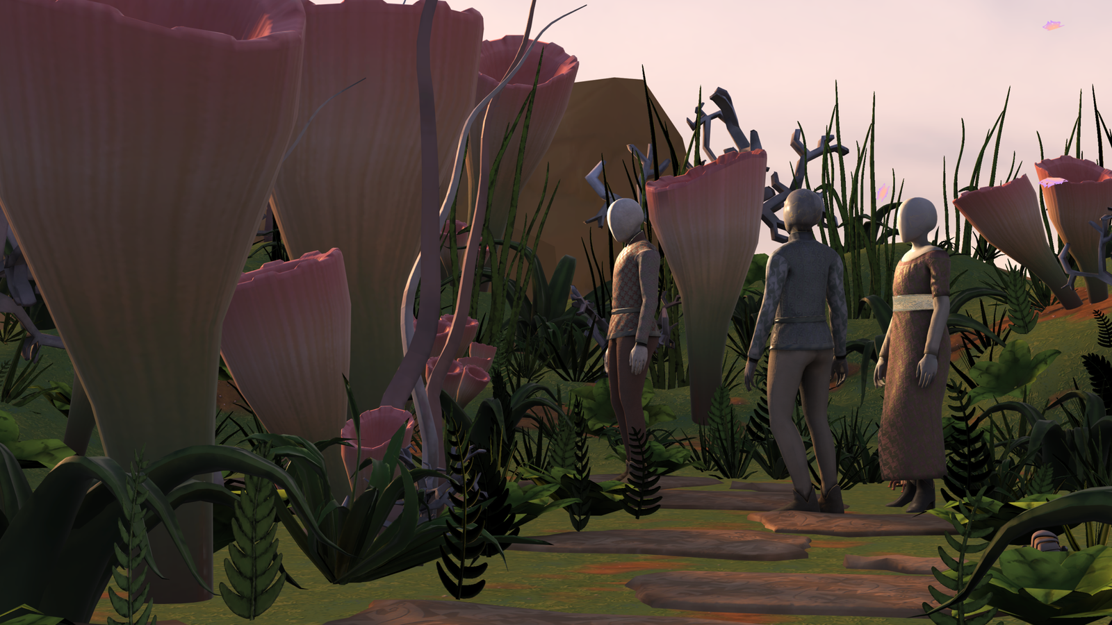 The garden of Escher's Waterfall rebuilt at full scale in VR